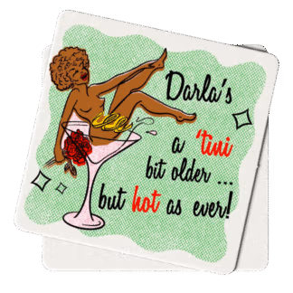 50 Custom Party Coasters Featuring YOU As a Martini Pin-up!