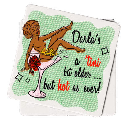 50 Custom Party Coasters Featuring YOU As a Martini Pin-up!