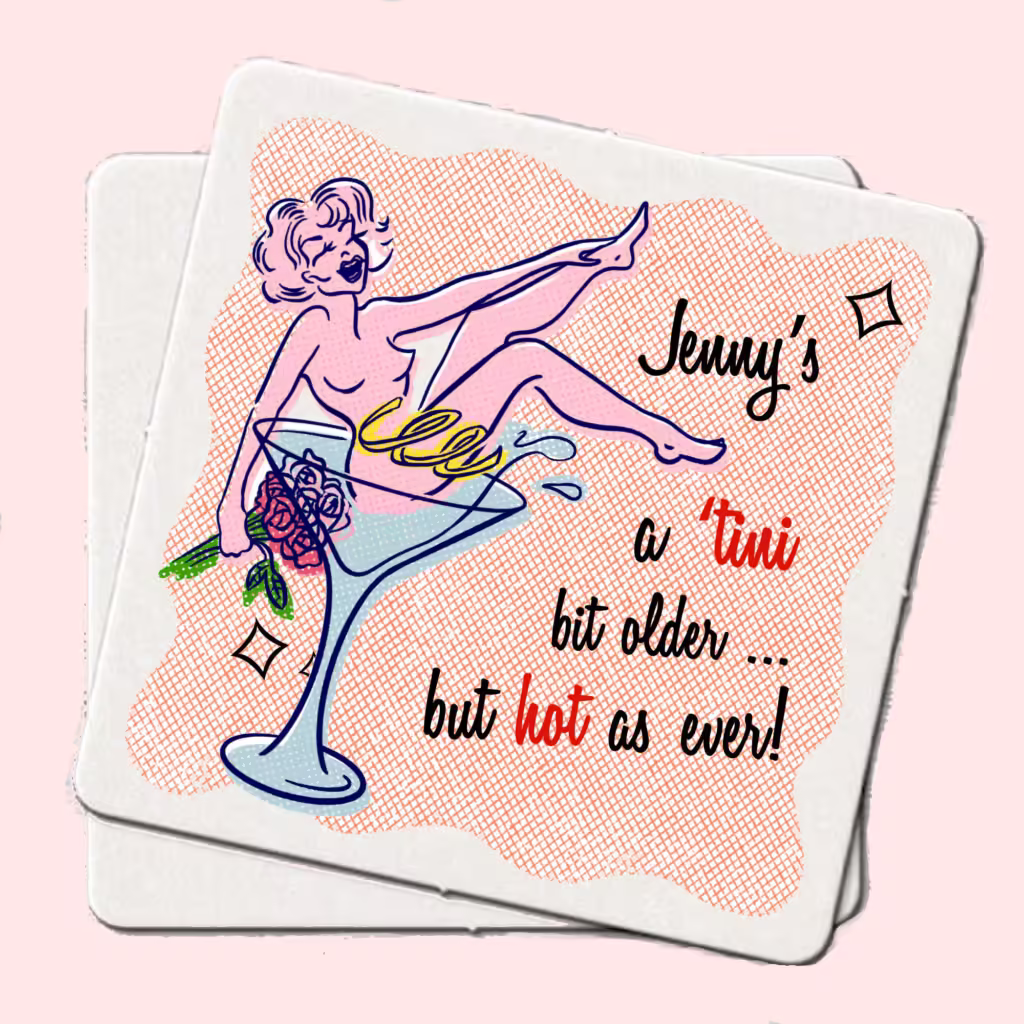 custom pinup party coasters!
