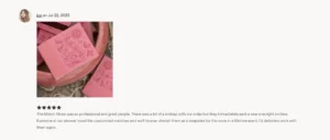 screenshot of verified etsy review for Cutie Pie custom illustrated wedding matchbooks with custom design