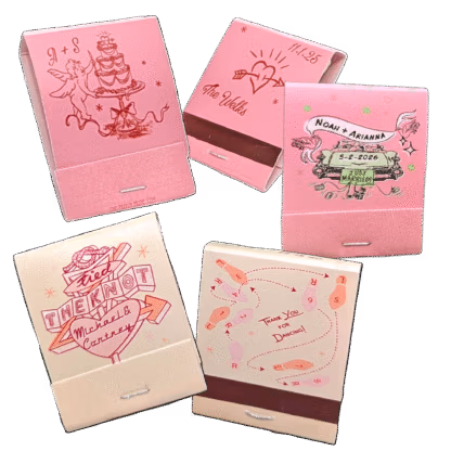 matchbooks with fun vintage designs