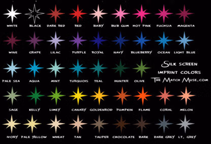 screen print ink colors for matches and napkins