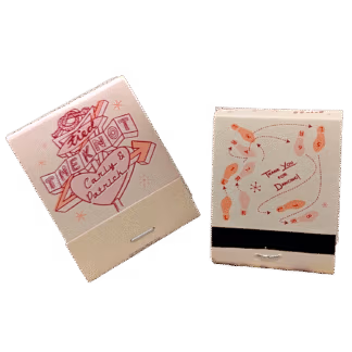 vintage style diner sign wedding matchbook matches