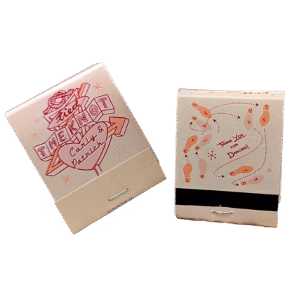 vintage style diner sign wedding matchbook matches