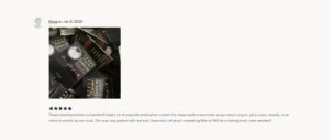 screenshot of verified etsy review for The World's Fastest Matchbooks - design your own matchbooks by The Match Muse
