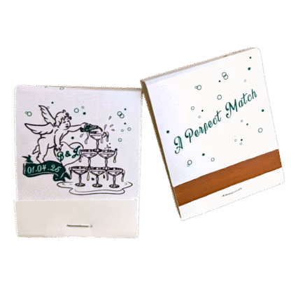 Cupid's Champagne Tower ✧ Vintage Wedding Matchbooks - Image 4