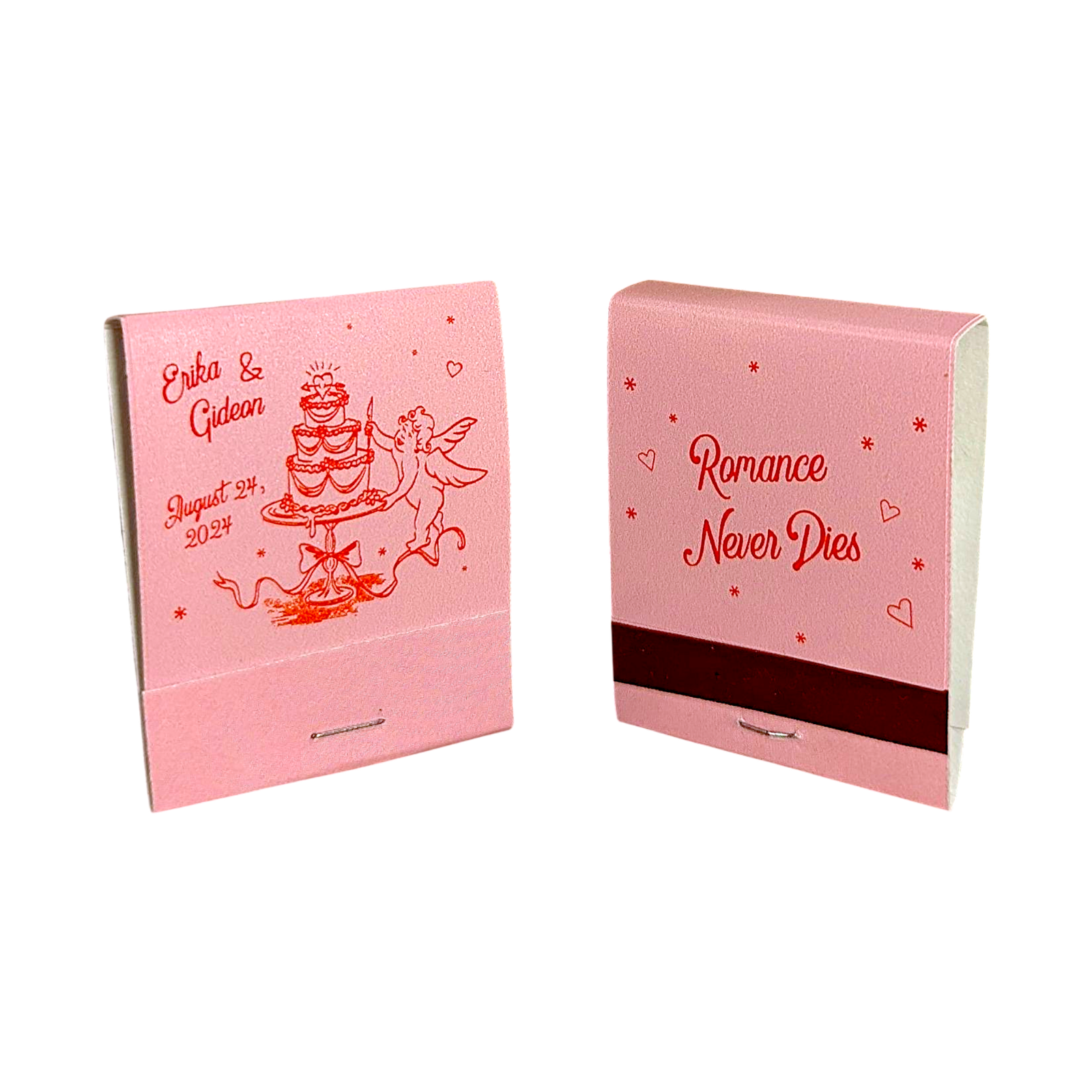 "Cupid Takes the Cake!" ✧ Vintage Cherub Wedding Matchbooks