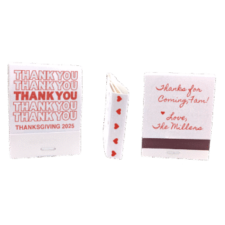 MATCHBOOKS WITH THANK YOU THANKSGIVING MOTIF