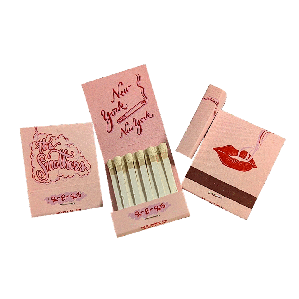matchbooks pink with lips