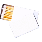 blank white matchbox plain with wooden matchsticks matches