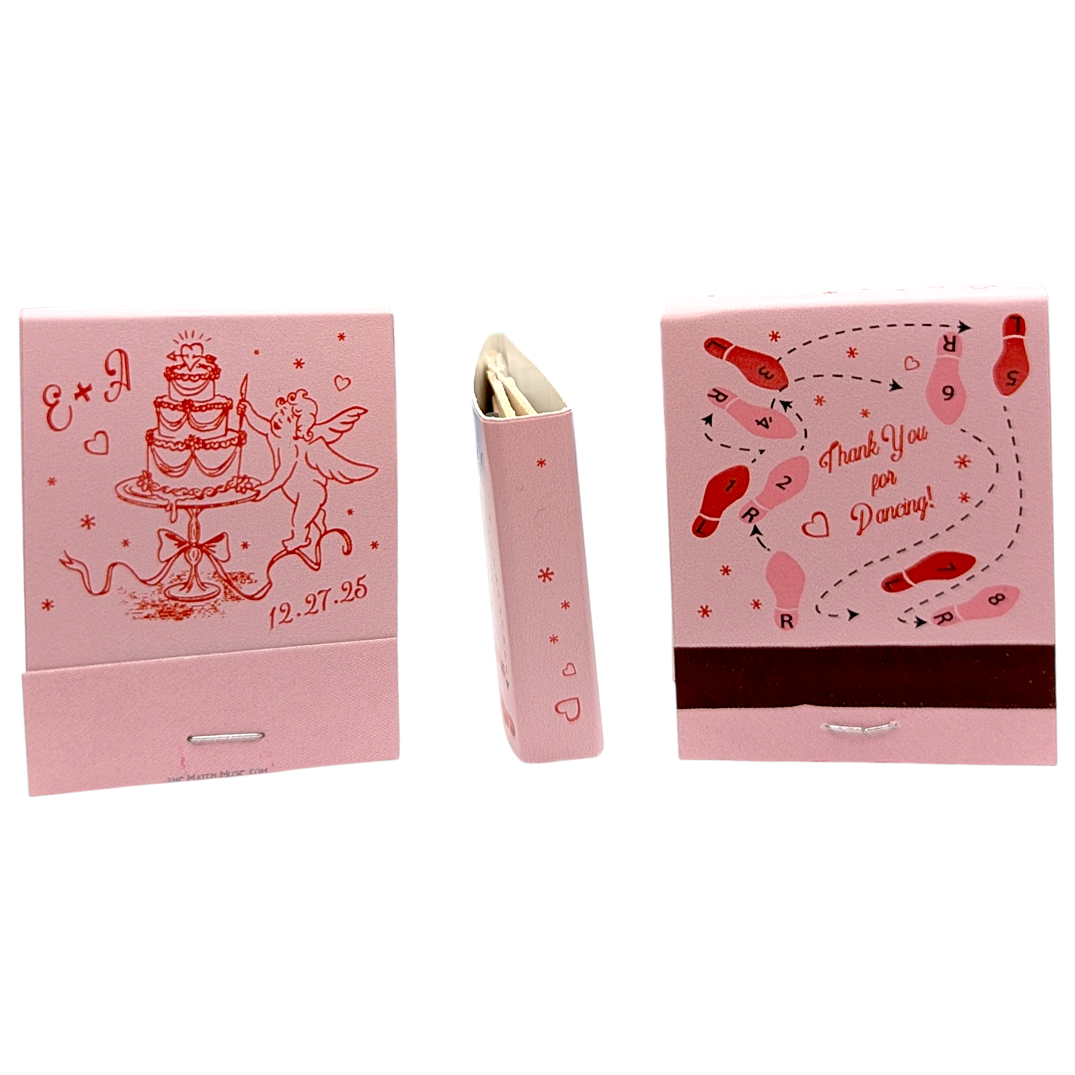 "Cupid Takes the Cake!" ✧ Vintage Cherub Wedding Matchbooks - Image 2
