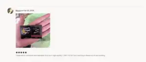 screenshot of verified etsy review for "Over the Moon" wedding matchbooks by The Match Muse