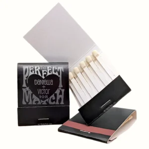 the perfect match metallic heart design printed matchbooks