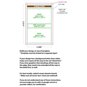 standard template for factory-printed matchboxes