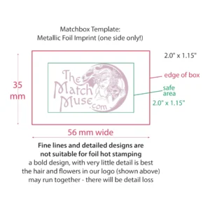 template for metallic foil matchbox